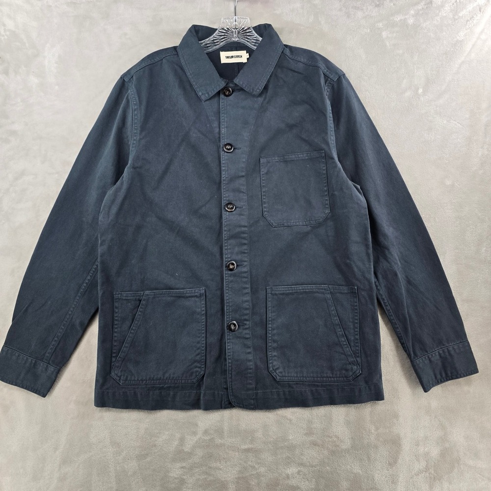 Taylor Stitch The Ojai Jacket Men 40 Medium Navy Blue Organic Cotton Chore Coat